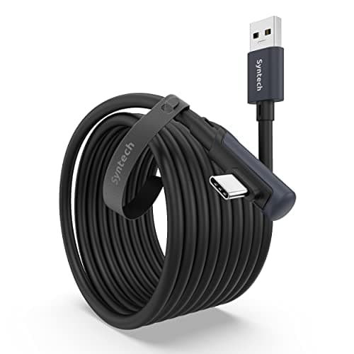 Syntech Link Cable 16 FT Compatible with Oculus/Meta Quest 3/Meta Quest 3S, Quest2/Pro/Pico 4/Ultra Accessories and PC/SteamVR, High Speed PC Data Transfer, USB 3.0 to USB Cable for VR Headset, Black