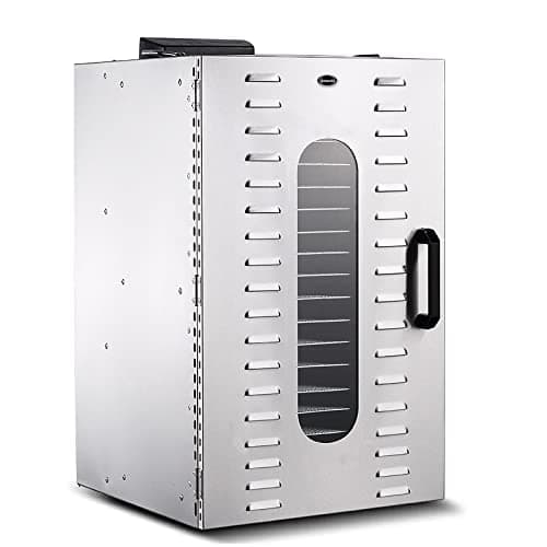 Iproods Food Dehydrator Machine 20 Stainless Steel Trays, Large Capacity Commercial Dryer Machine for Fruit, Vegetables, Meat and Beef, with 24H Adjustable Timer and 86 ℉ - 194 ℉ Temperature Control