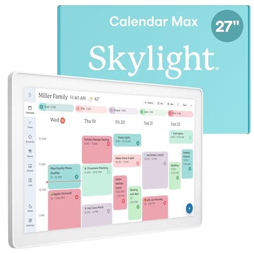 Skylight Calendar Max – 27" Smart Digital Calendar & Chore Chart, White