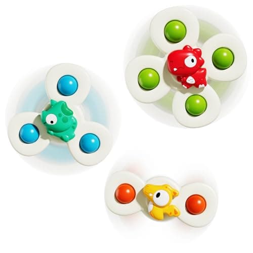 lisfiva Fidget Spinner Toys, Suction Cup Spinner Toys, Newborn Toddler Infant Toys for 1+ 2 3 Year Old Boys Girls Gifts, Baby Sensory Bath Pool High Chair Travel Seat Outdoor Water Toys 12-18 Months