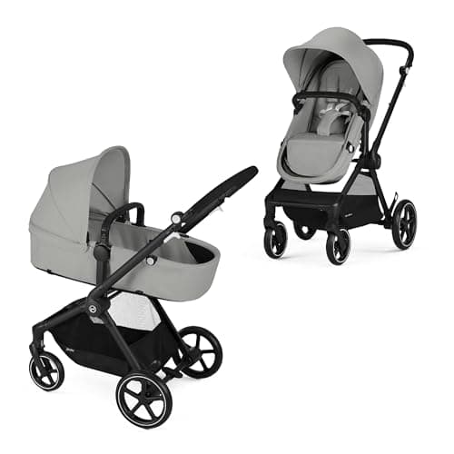 Cybex EOS Multi-Purpose Stroller - Converts from Carriage Mode to Reversible Toddler Seat in Seconds, 5 Modes of Use, Travel System Ready with any Cybex Infant Car Seat - Lava Grey/Black Frame
