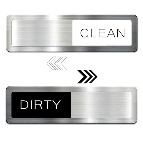 UPEOXT Dishwasher Magnet Clean Dirty, Clean Dirty Sign, Acrylic Silver Indicator for Kitchen, Universal Dish Washer Sticker With Self Adhesive Backing, Includes 1 Tape