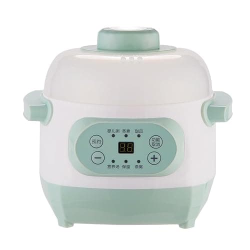 Smart Electric Stew Pot, 1L Capacity Prevent Dry Burning Time Appointment Easy to Use Small Slow Cooker Versatile Ceramic Soup Pot with Intelligent Reservation Function (110V 220W) (Green)
