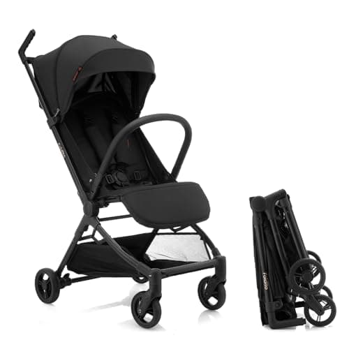 Gromast Travel Stroller for Airplane, Ultra Compact & Lightweight – Only 4.5 kgs, Portable Infant Toddler Baby Stroller, w/UPF 50+ Canopy & Cup Holder - Black