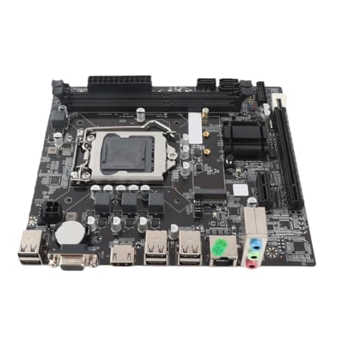 LGA 1155 2nd Gaming Motherboard for Desktop PC, H61 6 USB2.0 DDR3 M.2 NVMe NGFF 100Mbps LAN Micro ATX Motherboard for LGA1155 Socket I3 I5 I7, 1155 Motherboard Desktop Process
