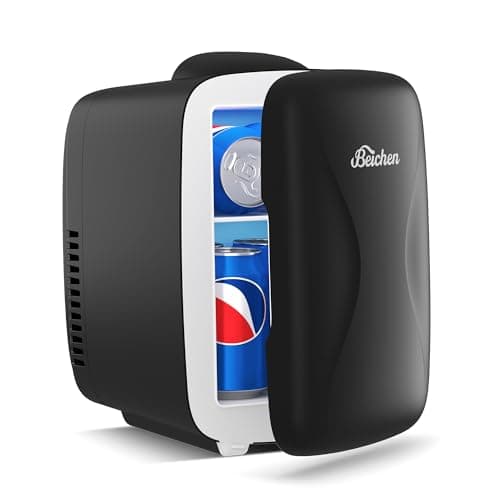 Upgrade Mini Fridge Small Fridge Rapid Cooling 4 Liter/6 Cans Skincare Fridge, Cooler and Warmer Refrigerators for Bedroom, Office and Car