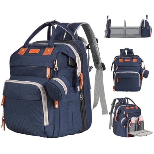 JOYCE 25L Diaper Bag Backpack with Fold-Out Changing Station, Blue