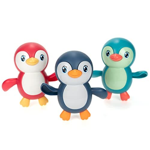 DUCKBOXX XX Bath Toys Wind up Backstroke Swimming Penguins for Kids 18M+ (3pcs)