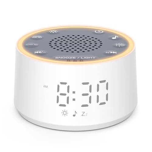 Dreamegg D1 Nova Sound Machine - White Noise Machine Alarm Clock with 25 Soothing Sounds, 10 Night Lights for Baby Adult, Dimmable, 7 Alarm Sounds, Timer, Noise Machine for Sleeping, Bedroom, Travel