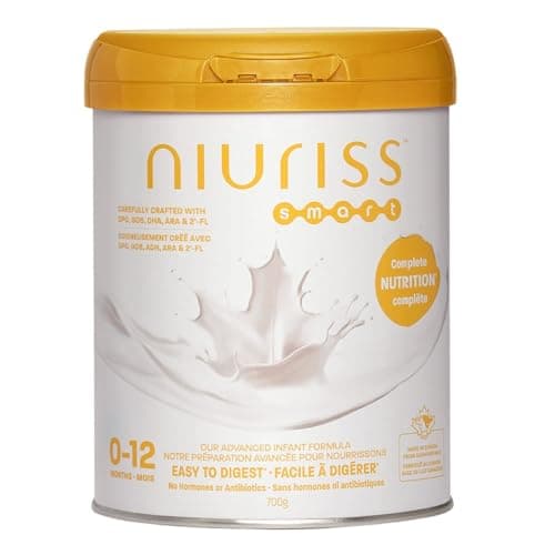 Niuriss Smart Infant Formula (0-12 months) - Support gentle transition and nutritious feeding with 2'-FL (HMO), OPO lipids and GOS fiber, enriched Calcium, Vitamin D and DHA - Made in Canada from Canadian milk, 700g