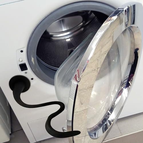 Front Load Washer Door Prop, Removable Flexible Washer Door Stopper, Washer Door Prop and Stopper, with 43mm Magnet Base, Flexible Washer Door Stopper Keep Washer Door Open to Prevent Odors - Black