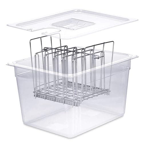 MOKSAM Sous Vide Container with Lid & Rack | Fits Most Sous Vide Cookers | Sous Vide Accessories (12 Quarts, Rack)