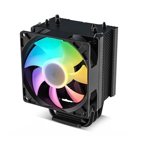 Vetroo V3 CPU Air Cooler with ARGB Lighting and PWM Smart Control - Adjustable Fan Height, Direct Heat Pipes, High-Density Aluminium Fins, for AMD AM4, AM5 & Intel LGA1851, 1700, 1200, 115X