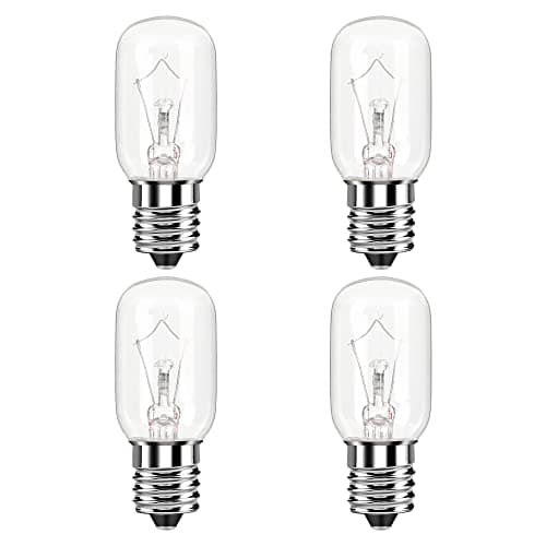 Appliance Microwave Light Bulb for Refrigerator, Range Hood, Over Stove, Lava Lamp T8 40 Watt Incandescent E17 Intermediate Screw Base 120V Warmwhite Pack of 4