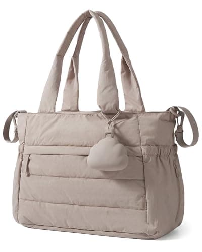 BAGSMART Diaper Bag Tote, Baby Bag with Pacifier Case Large Travel Diaper Tote for Mom Puffy Maternity Hospital Bag for Labor Delivery