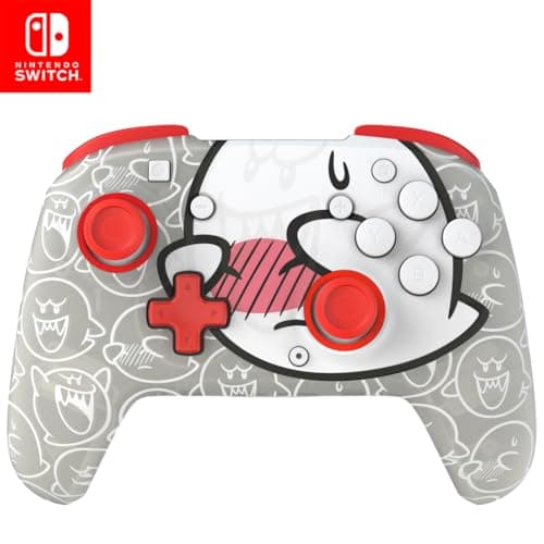PDP Rematch Wireless Controller: Boo-Hoo - Nintendo Switch/Switch Lite/Switch - OLED Model, Nintendo Switch 2, Glows in the Dark, Rechargeable Battery