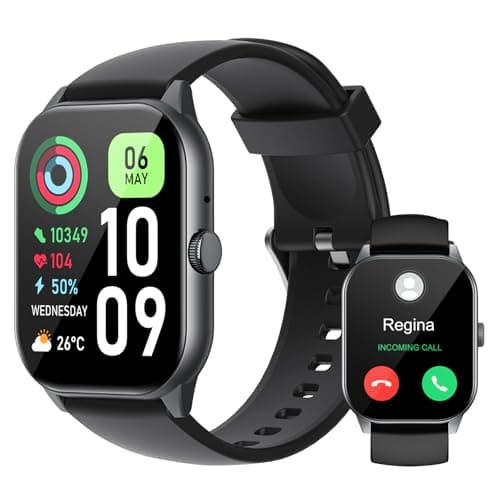 ISKOVI Smart Watch for Men Women Answer/Make Calls,Smartwatch with Heart Rate Sleep Counter Fitness Tracker, 100+ Sport Modes IP68 Waterproof Step Counter Smartwatch for iOS Android,Black