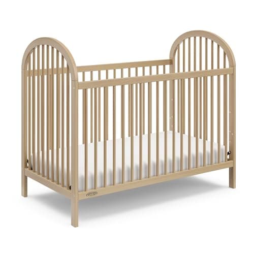 Graco Olivia 3-in-1 Convertible Crib (Driftwood) – GREENGUARD Gold Certified, Converts to Daybed and Toddler Bed, Fits Standard Full-Size Crib Mattress, Adjustable Mattress Height, Easy-to-Match Style