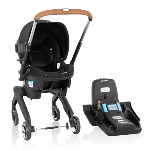 Evenflo Gold Shyft DualRide Infant Car Seat Stroller Combo w Carryall Storage & Extended Canopy - Onyx Black