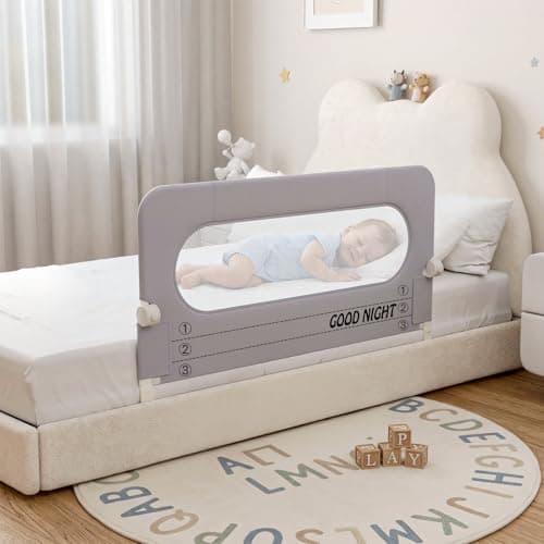 Toddler Bed Rails for Baby, 47in Foldable Bed Rail for Toddlers, Portable Baby Bed Rails Guard Bumper for Twin, Queen, King, Full Size Beds