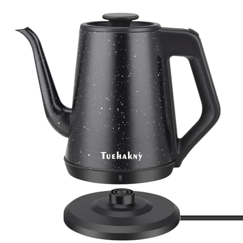 Tuehakny Gooseneck Electric Kettle 1.0L, 1000W, Pour Over, Black Star