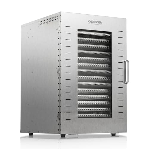 Cercker Commercial Food-Dehydrator Machine 16 Trays, 27.28ft² Industrial-Dehydrator Large Capacity, 70ºF-190ºF Commercial Food-Dryer Machine, 1500W Meat Dryer for Fruit,Herbs,Beef Jerky Maker
