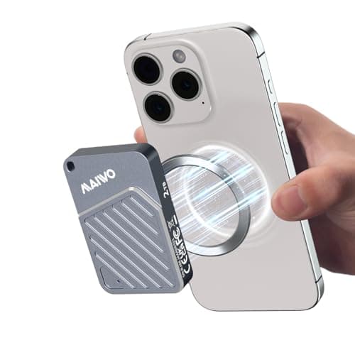 MAIWO Magnetic Portable SSD 1TB External Solid State Drive, USB 3.2 GEN 2 Type-C Up to 2000MB/s, NVMe PSSD Supports 4K ProRes for iPhone iPad MacBook Pro macMini PS5, Aluminum(Gray)