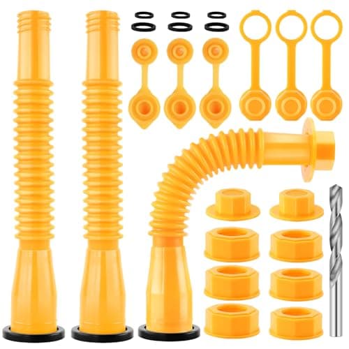 Cyrico Gas Can Spout Replacement - 3 Kits Flexible Nozzle with Vent Cap, Anti-Spill Design, Fit for Most 1/2/5/10 Gallon Fuel Cans