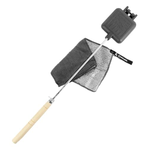 Coghlan's Cast Iron Camp Cooker - Pre-Seasoned Pie Iron Sandwich Maker with Heat-Resistant, Removable Handles, Easy-to-Clean for Toasted Pies, Grilled Sandwiches, and Meats, for Campfire Cooking