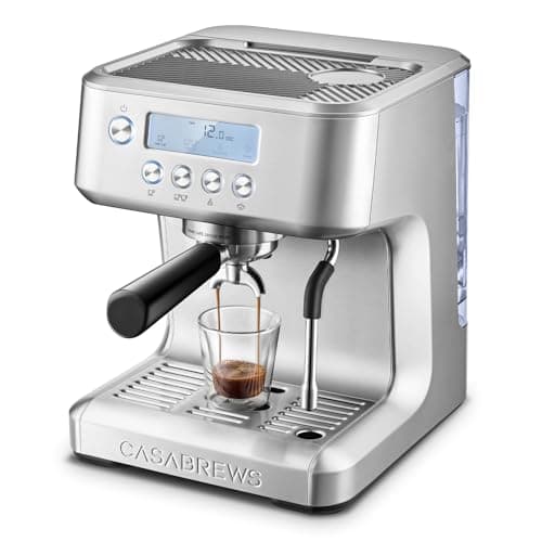 CASABREWS Ultra Espresso Machine with LCD Display, Powerful Milk Frother and Customizable Brewing Temperature, Provides Barista Level Lattes and Cappuccinos