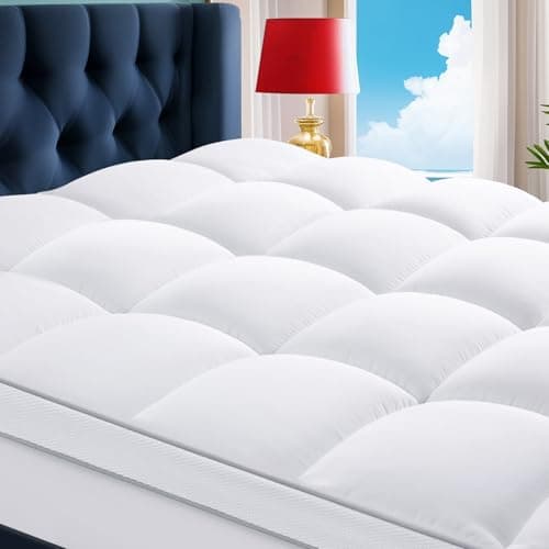 CHOPINMOON Queen Mattress Topper Extra Thick Mattress Pad, Plush Pillow Top Mattress Cover Soft Bed Topper,18" Deep Pocket