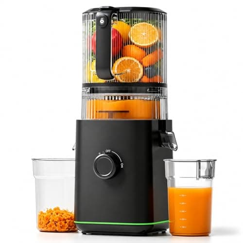 AMZCHEF 3-in-1 Cold Press Juicer, 6.5" Oversized Wide Feed Chute for Whole Fruits & Vegetables, 600 Max Juicer Machine with Pre-Cutter System, Triple Filtration, 99% Juice Yield