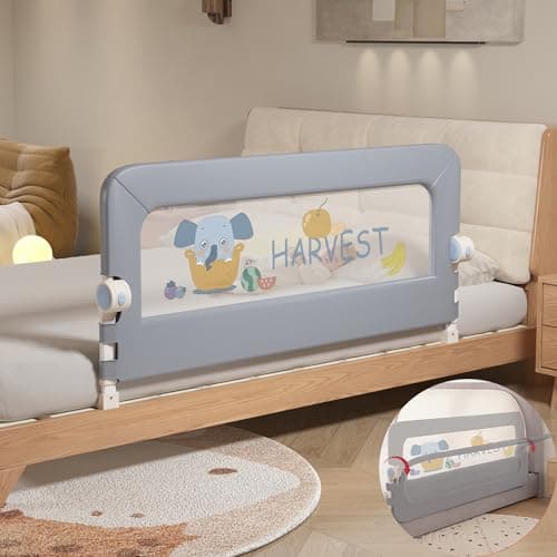 EAQ Foldable Baby Bed Rails Guard for Toddlers, Folding Swing Down Bed Rail for Crib,Portable Baby Bed Rails Guard Bumper for Queen Full King Twin Crib Bunk Size Bed