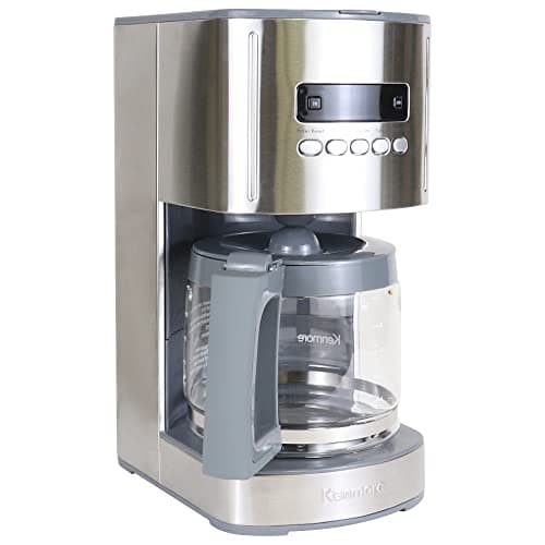 Kenmore Drip Coffee Maker - 12 Cup Programmable Cafe Machine With Glass Pot, Regular & Bold Brew, Auto Shut Off Large Water Reservoir, Reusable Filter, Kitchen Appliances For Cafeteria Barista
