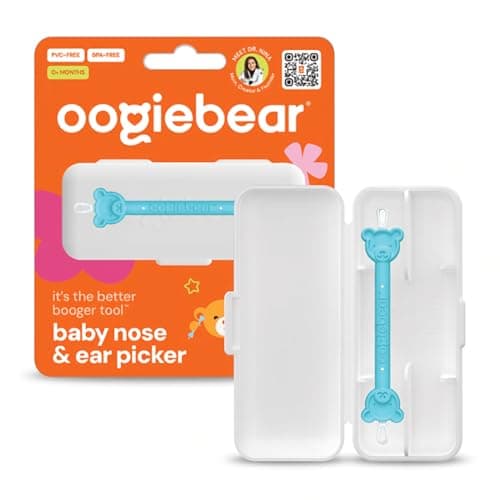 oogiebear - Nose and Ear Gadget. Safe, Easy Nasal Booger and Ear Wax Remover for Newborns, Infants and Toddlers. Dual Earwax and Snot Remover - WITH CASE - Aspirator Alternative