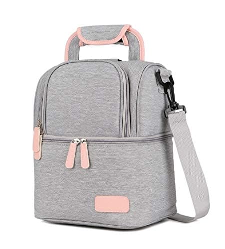 Meichoon Waterproof Cooler Backpack for Breast Milk Baby Bottle - Portable Thermal Insulated Lunch Box/Large Capacity Handbag/Baby Milk Bag Freezer/for Work Mommy Women Men XC01 Grey