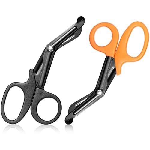 First Aid Scissors Medical Shears Trauma Shears with Saw Tooth Bandage Scissors for Nurse Doctors First Vets Aid Supplies 2PCS