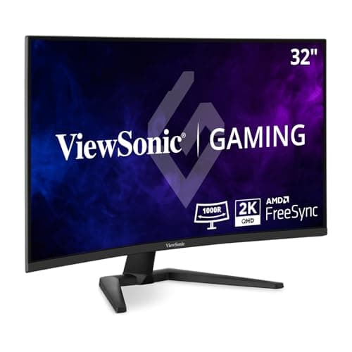 ViewSonic VX3228C-2K 32 Inch 1440p Curved Gaming Monitor with 1ms, 180Hz, FreeSync, Eye Care, HDMI, and DisplayPort Inputs