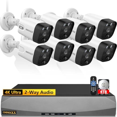 (2026 Updated) 4K 8CH PoE NVR Security Camera System, 8× 8MP Dome Cameras, 130° Wide Angle, AI Human & PIR Detection, 2-Way Audio, IP66 Waterproof, 4TB HDD, Free App, 60-Day Recording