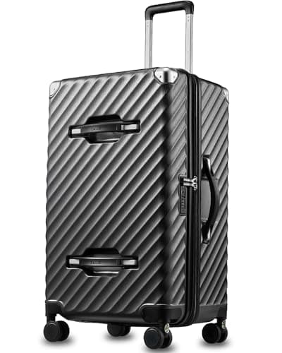 LUGGEX Trunk Luggage, Polycarbonate Expandable Hard Shell Suitcase for Travelling, EX-Pro, Charcoal Metallic