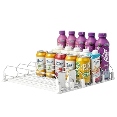 GlintFy Drink Organizer for Fridge,Soda Can Dispenser for Refrigerator,Upgraded 5 Row Fridge Drink Organize,Drink Pusher for Fridge,Automatic Refrigerator Drink Organize for Fridge Holds up to 25 Cans