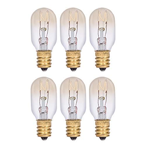 Simba Lighting T6.5 25W Replacement Bulb (6 Pack) for Himalayan Salt Rock and Basket, Plug in Aromatic Wax Warmer, Night Light, Mini Tube Shape, 120V, E12 Candelabra Base, Dimmable, 2700K Warm White