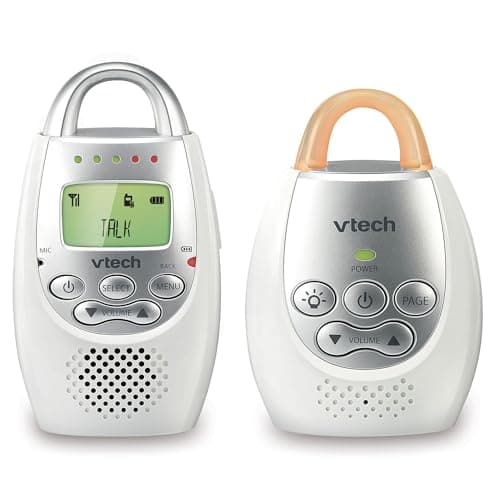 Jcs Brands inc. (Import) VTech DM221 Audio Baby Monitor with up to 1,000 ft of Range, Vibrating Sound-Alert, Talk Back Intercom & Night Light Loop, Multicolored
