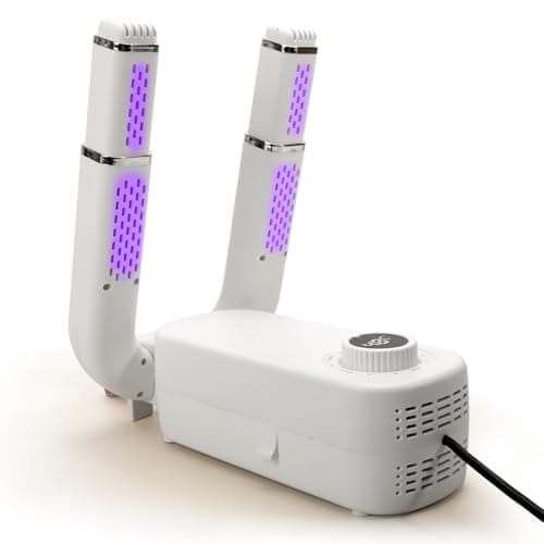 Electric boot Dryer, 180W Boot Dryers for Work boots, Electric Hats Shoes, Portable Glove dryer with Timer, Cleat dryers with Adjustable Rack, Boots Warmer(White)