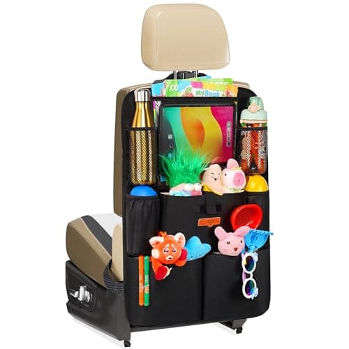 SURDOCA Backseat Car Organizer,4th Gen Back Seat Protector with 11 Inch Tablet Holder, 8 Pockets,Car Storage Accessories Back Seat Organizer for Kids