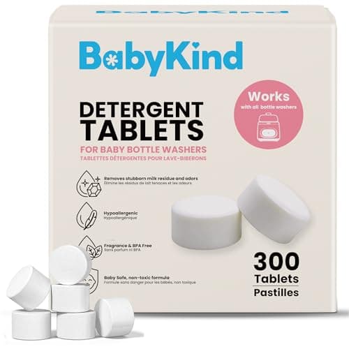 BabyKind Detergent Tablets 300pcs for Momcozy, Baby Brezza, Grownsy, Papablic Bottle Washer, Compatible with All Brands Baby Bottle Washers