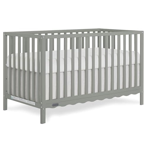 Dream On Me Synergy Wave 5-in-1 Convertible Crib in Seagrass, JPMA & Greenguard Gold Certified, Converts from a Baby Crib to a Toddler Bed, Daybed, and Full-Size Bed