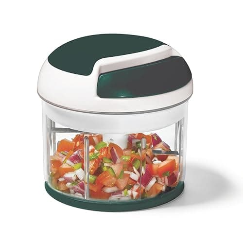 Starfrit Pull Chopper, Multi Purpose Manual Food Processor, 3 Blade System for a Faster Cut, From Large Chunks to Purée, Self-Retracting Cord, Fruits, Vegetables, Meats and Crushes Ice