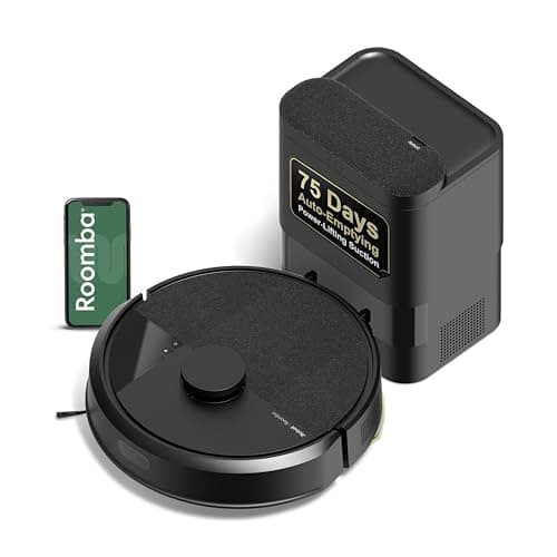Roomba 105 Vac Robot Vacuum + AutoEmpty Dock - Self-Empties for 75 Days, Easy to use, Intense Power-Lifting Suction, LiDAR Navigation, Multi-Surface Cleaning, Cleans in Neat Rows, Works with Alexa