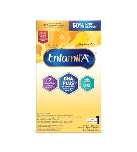 Enfamil A+, Baby Formula, Value Pack, Powder Refill, DHA (a type of Omega-3 fat) to help support brain development, Age 0-12 months, 992g